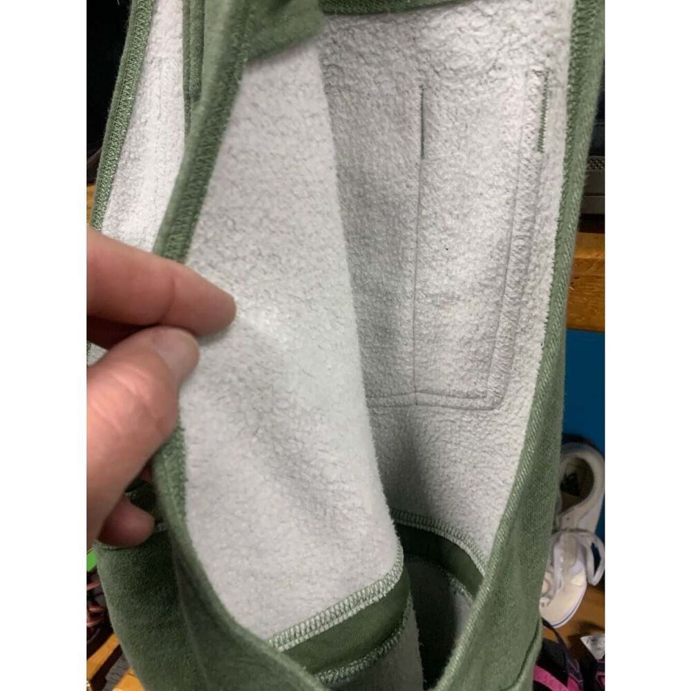 Duluth Trading Co Women's Souped-Up Sweats Fleece Lined Overalls in Heather Gree - Picture 6 of 6